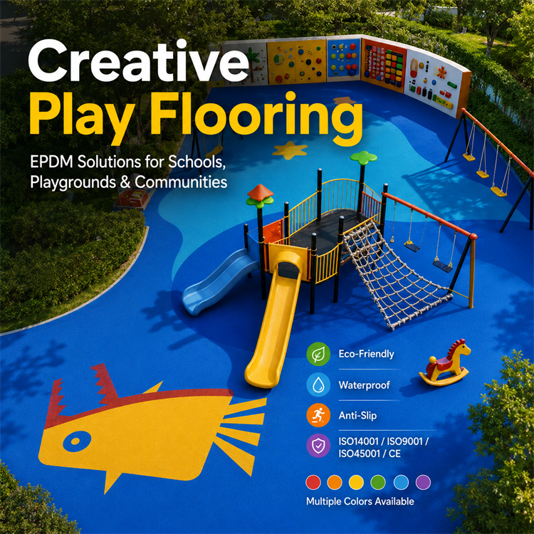 Colored EPDM rubber Play Flooring