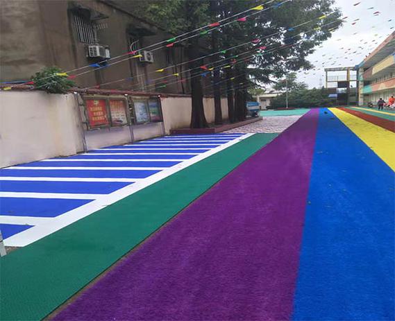 Application of sulfur free EPDM rubber granules in park trail paving